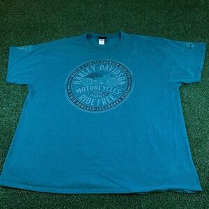 Harley Davidson Ride Free Graphic Tee Motorcycle Dog Graphic T-Shirt Mens 2XL